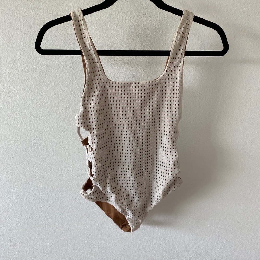 Acacia Swimwear Hideaways One Piece in White Mesh